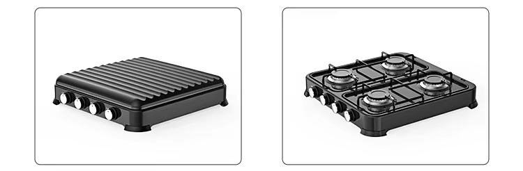 490mm 4 Burner Gas Cooker Easy Cleanup Rust Resistant Seamless Stable Operation