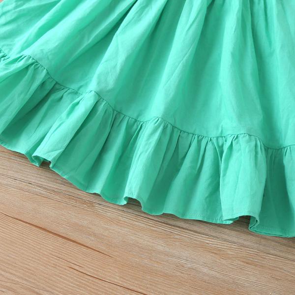 Summer Children'S Clothing Dress Children'S Solid Color Suspender Pleated Dress
