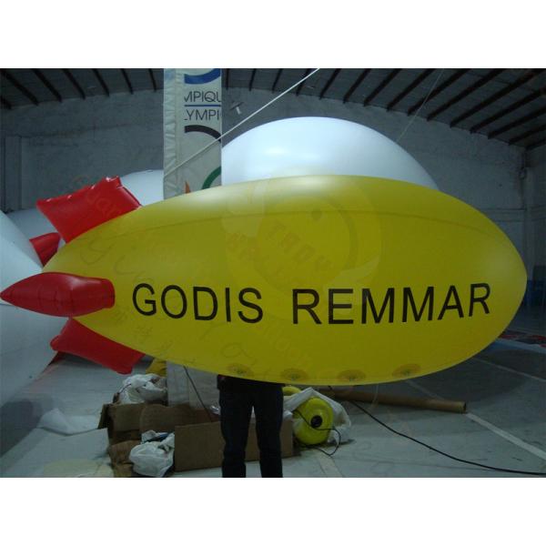 Inflatable 0.18mm PVC Helium Zeppelin , Exhibition Digital Printing Helium Airships