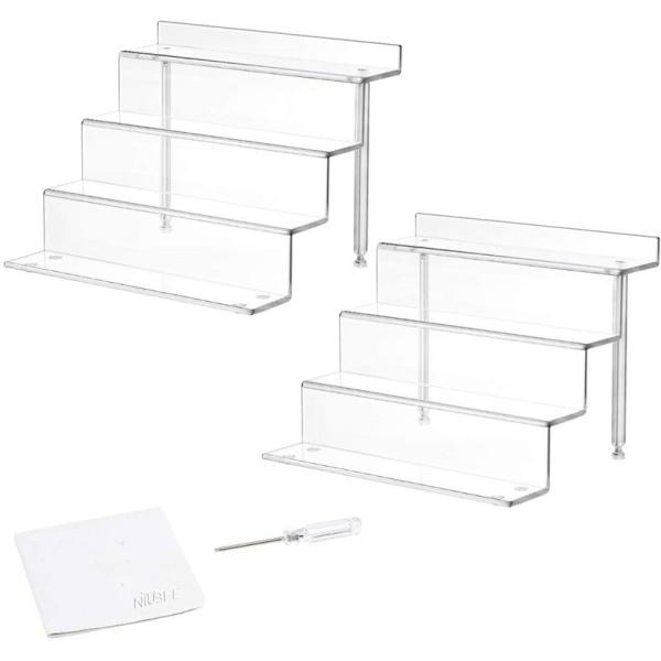 customized clear Acrylic Shelf organizer Acrylic Riser Display Stand