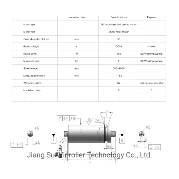 Winroller Stainless SS304 DC Motor Roller for Flat Belt Conveyor