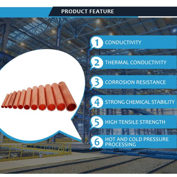 Refrigeration AC Copper Pipe Tube 4 Inches Size ASTM DIN AISI Standard