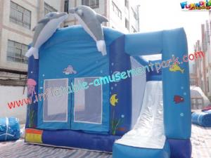 Cheap Blue Outdoor Inflatable Bouncer Slide Commercial With Castles wholesale