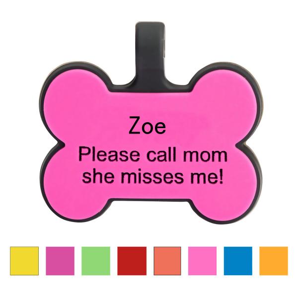 Rose Orange Blank Dog ID Tags Silicone Name Tags For Dogs Personalized