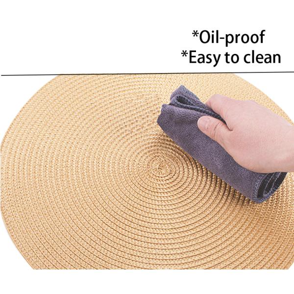 Kitchen Room Space Luxury Golden Waterproof PVC Round Christmas Dining Table Place Mats