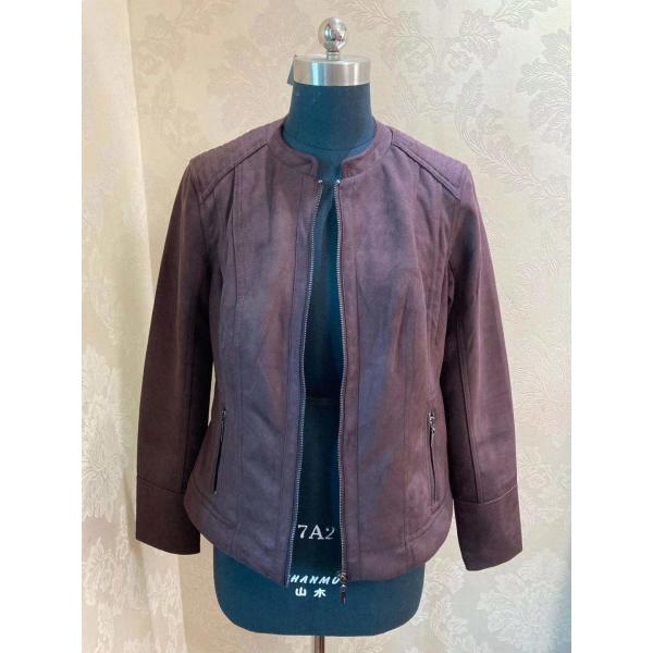 95% Polyester 5% Elastane Sueded Ladies Bomber Jacket