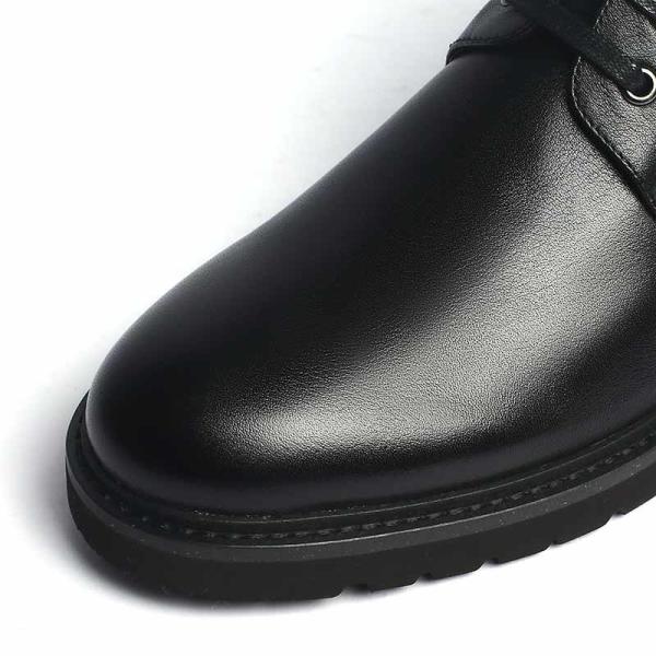 Spring Black Lace Up Anti Skid Mens Ankle Leather Boots