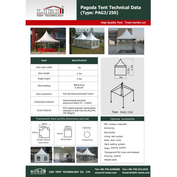 3x3m Aluminum Frame Gazebo Canopy Tent With Plain White Pvc Sidewalls