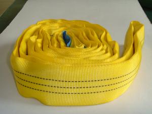 China 3T High Tenacity Polyester Yellow Soft Round Sling , Cargo Lifting Slings on sale