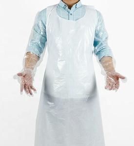 Cheap Waterproof Disposable Protective Coveralls Apron Type White Anti Dust Pe Plastic wholesale
