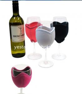 China Decorative 3mm neoprene wine glass cooler with embroidery monogram logo on sale