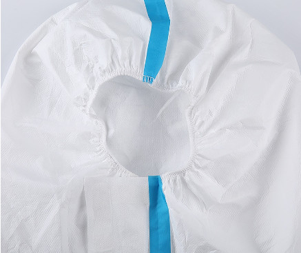 EN 14126 Disposable Protective Suit , Hooded Disposable Coveralls