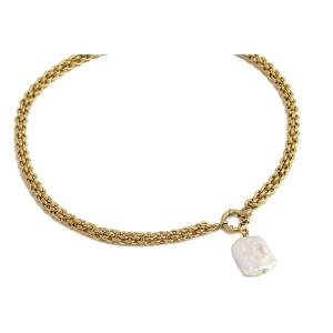 Saya Stainless Steel Shell Pendant Jewelry Shaped Pearl Pendant Necklace