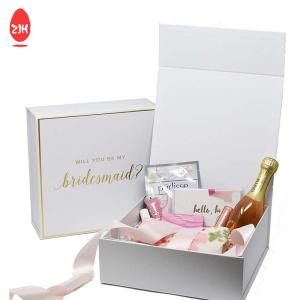 Luxury Rigid Printed Gift Handmade Packaging Box White Simple Empty