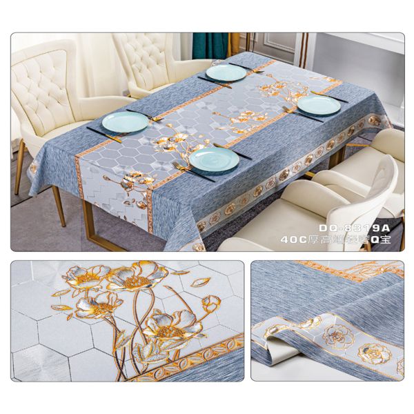 137cm*20m Waterproof Blue Golden Dining Wedding Nonwoven Waterproof Table Cloth Cover