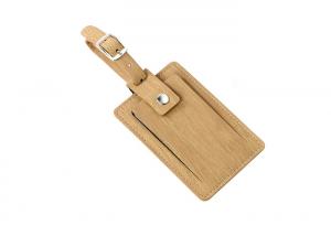 Cheap Wood Grain Travel Luggage Tag Personalized Genuine Leather PU wholesale