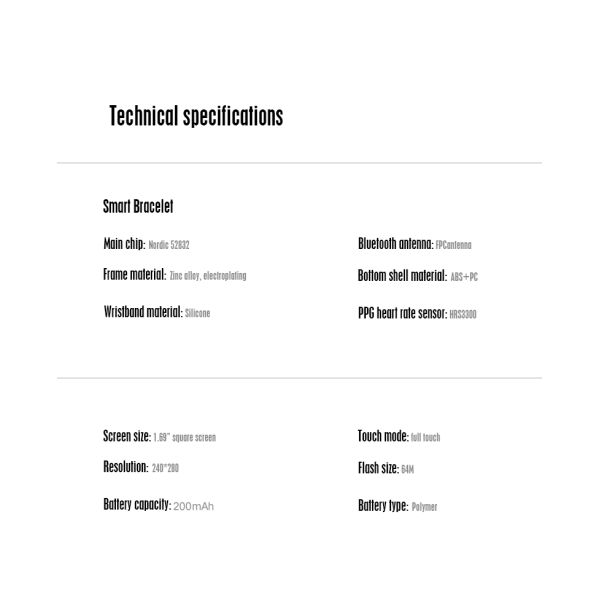 Silica Strap P36 Metal Body Sport Smart Bracelet 1.28 Inch HD Screen