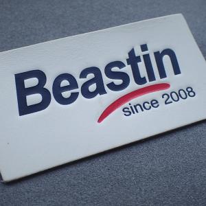 China Personalized Logo Sew On Embossed Leather Patches For Bags on sale