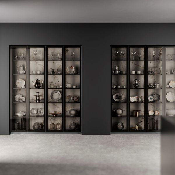 Custom Aluminum Simple Wood Veneer Wall Cabinet Kitchen Modern 304 Stainless Steel Kitchen Cabinet With Island