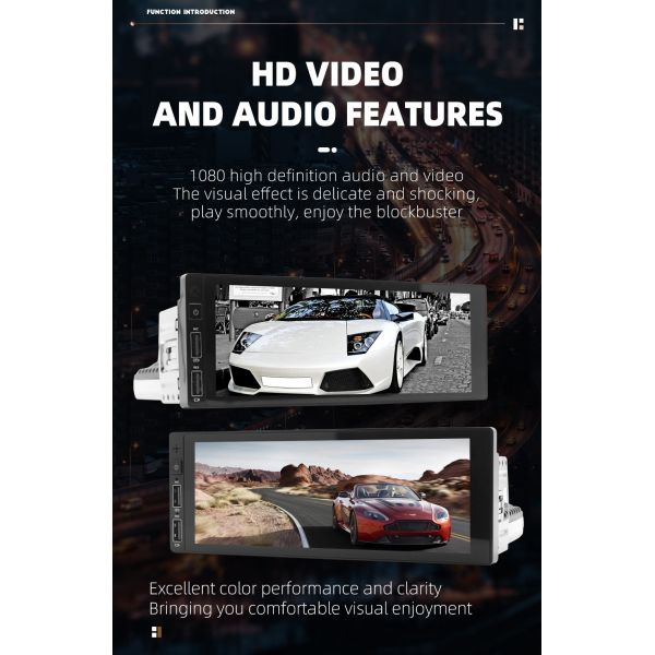 1G/2G RAM Car Audio FM AUX Bluetooth Carplay Android Auto 6.86'' Car Radio MP5 Player