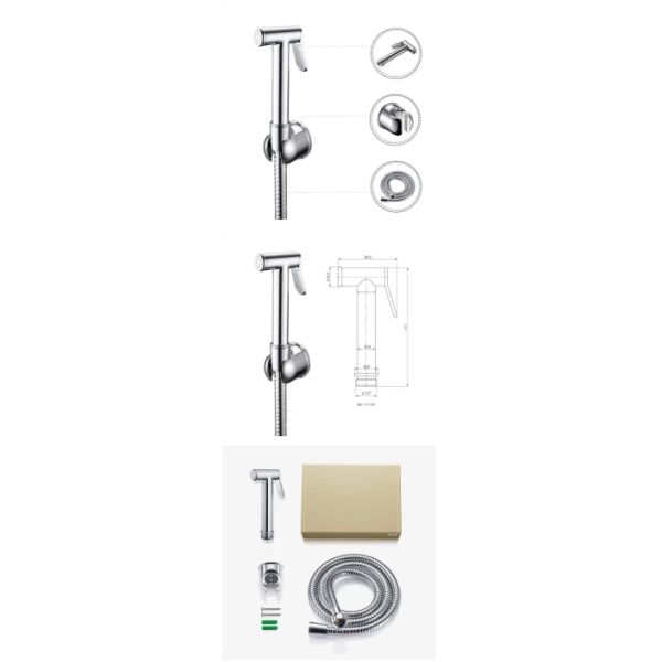 Light Grey Chrome-plated Stainless Steel Hand Bidet Sprayer For Bathroom And Women