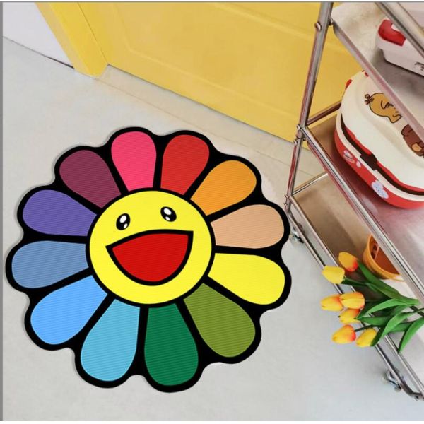 Household Sun Flower Imitation Cashmere Chair Floor Mat 200*300cm