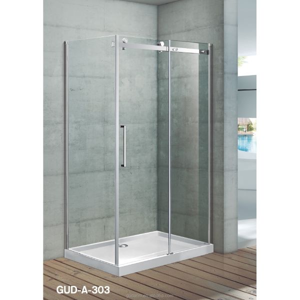Large Pulley Glass Door Two-way Smooth Shower Door Stylish Bathroom Shower Box