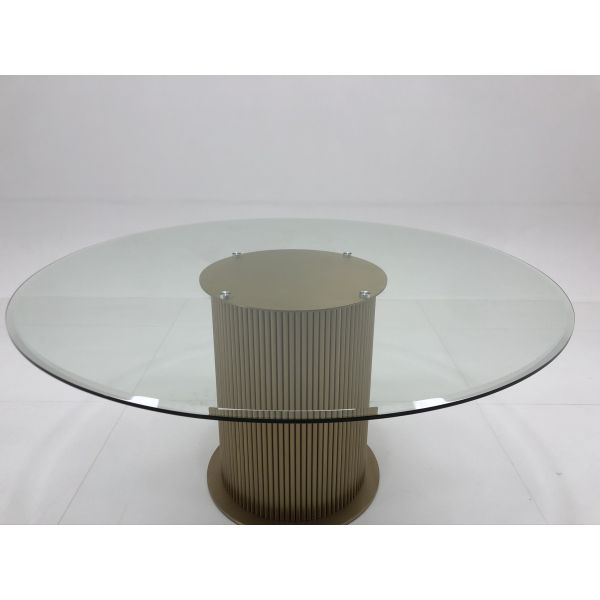 Modern Round Clear Tempered Glass Table Top Glass Dining Table Set For Living Room And Restaurant
