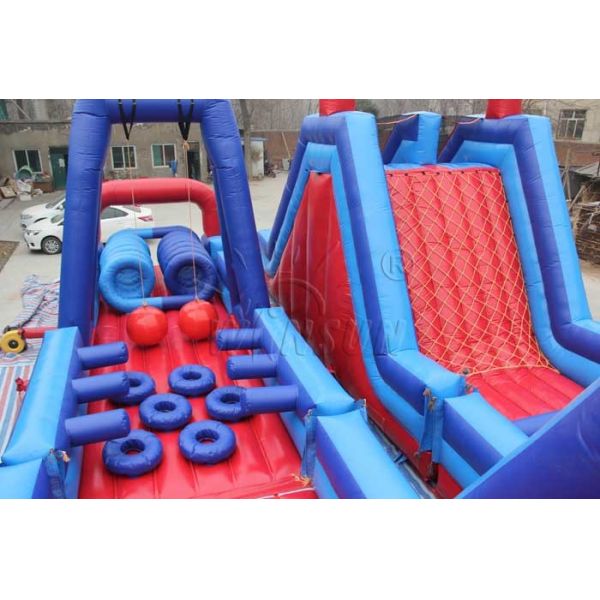 U - Shape Giant Inflatable Outdoor Games , Rugged Warrior Challenge 180 Degree