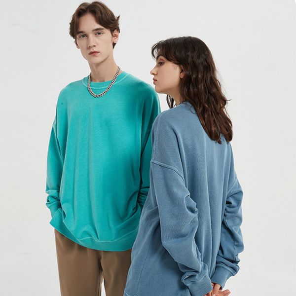 Plain Retro Heavy Weight Pullover Oversized 380g 100% Cotton Men's Hoodies & Sweatshirts With Pocket