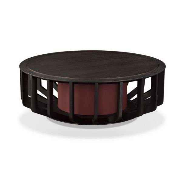 Itlay Minimalist design furniture made fron China factory by Oak wood in Red PU painting with Stone Cocktail table