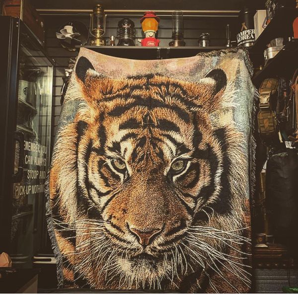 Y-Z Tiger Tapestry Cozy Sofa Cover Afghan Blankets Bohemian Cotton Picnic Rug Blanket