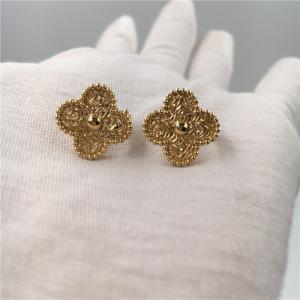 Cheap Van Cleef Vintage Alhambra Earrings , 18K Yellow Gold Van Cleef Mini Alhambra Earrings wholesale