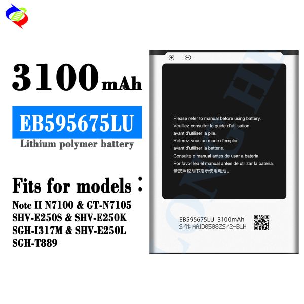 3100mAh EB595675LU Mobile Phone Battery for samsung Note2 G800F N7100 N7102 N719 N7108 N7108D