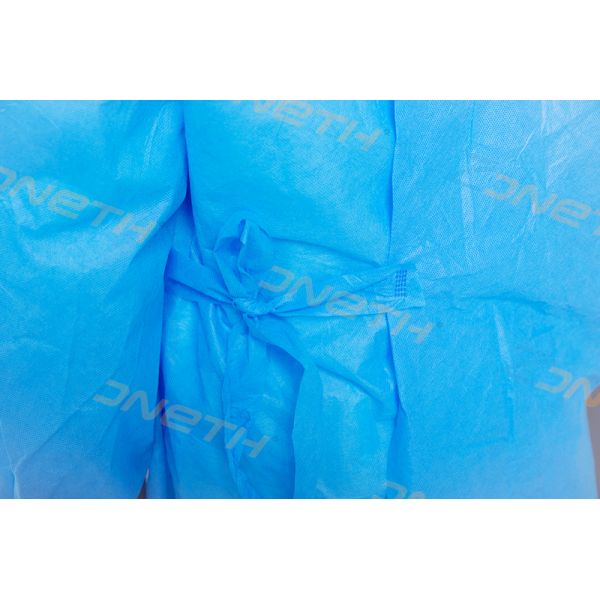 45g SMMS AAMI LEVEL 2 Disposable Blue Isolation Gowns