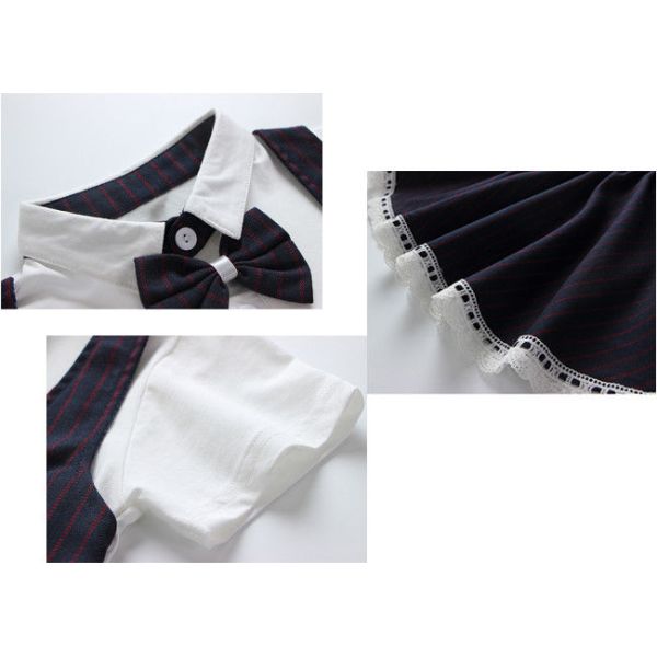 Summer Lapel Embroidered School Uniform For Primary School Students