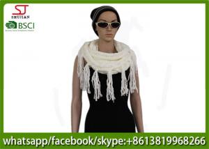 Cheap 320g 80*25cm 100%Acrylic Knitting white snood scarf Hot sale  factory  keep warm fashion match clothes wholesale