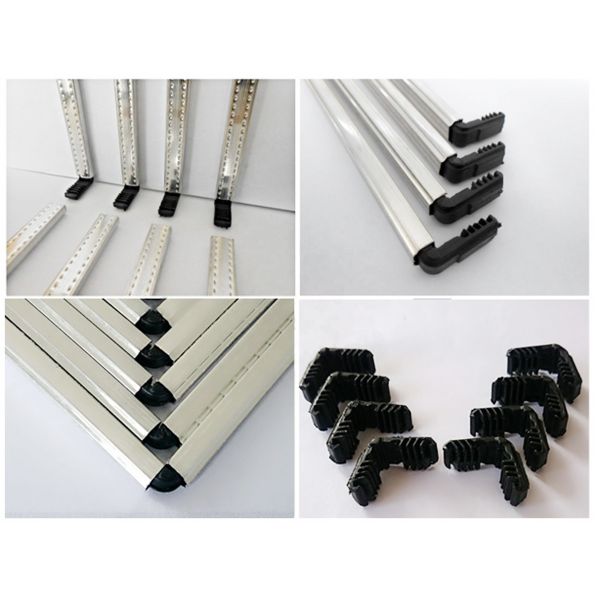 Non-benable aluminum spacer plastic corner connectors