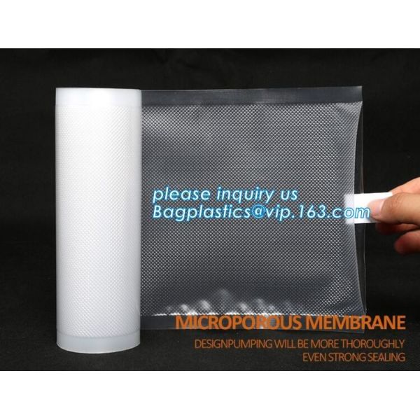 Embossing Resealable Vacuum Food Bags For Household Eco- friendly Texture Vacuum Food Storage Plastic Bag Rolls Moisture