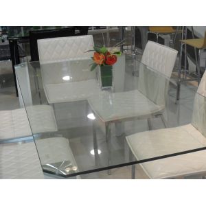 Cheap Rectangle Glass Top Table Desk , Thick Glass Table Transparent wholesale