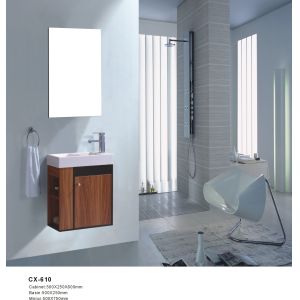 Cheap Wall Mounted 50cm Wide PVC Bathroom Vanity with Marble Countertop wholesale