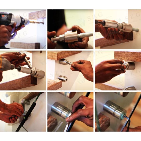 Adjustable Standoff Glass Railing System with Marine-Grade 316 Stainless Steel for 8-12mm Tempered Glass