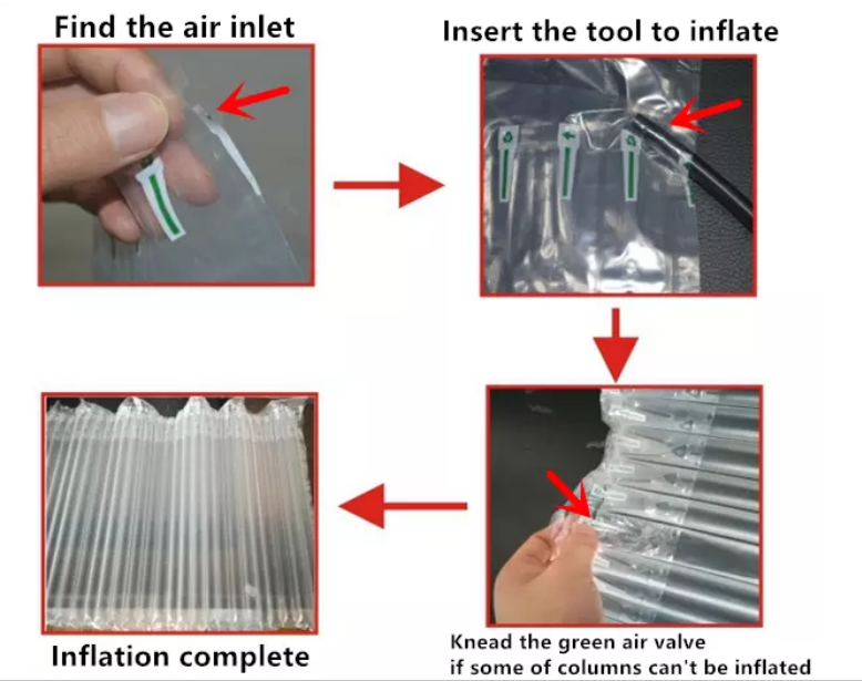 20cm Shockproof Inflatable Packaging Bags For Computers Electronic Packing