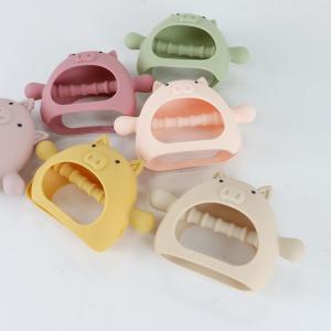 Cheap Custom Various Shapes pig shape handle grip Silicone Teether for Baby with Various Designs wholesale
