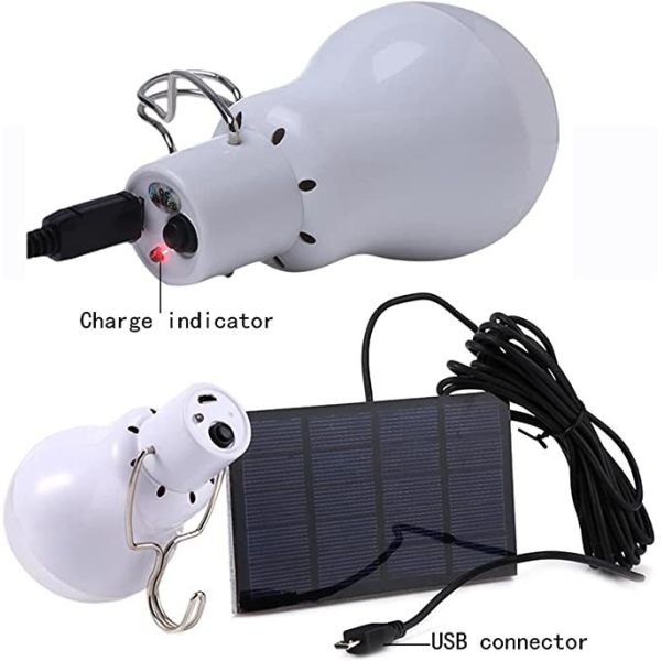 Portable Solar Emergency Bulb USB Rechargeable 3W 4000 Luminous Cool White Color