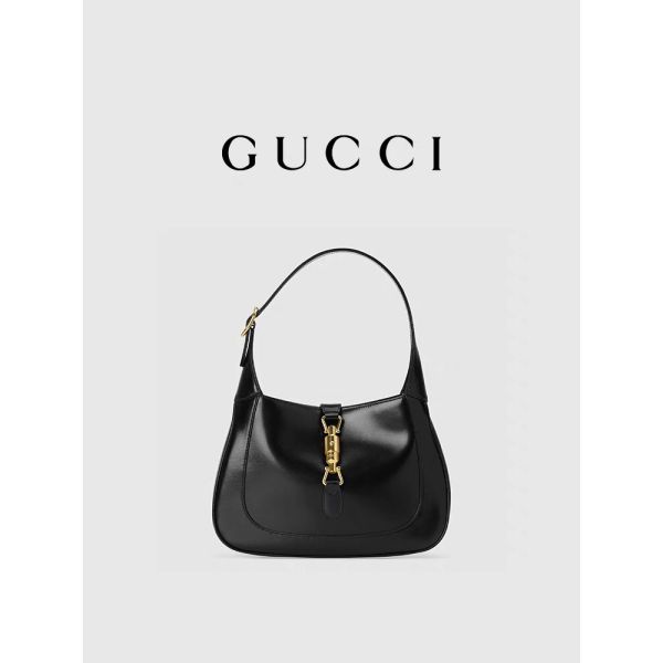Black Leather 1961 Jackie Bag By Gucci Time Honored Classic Golden Accessories