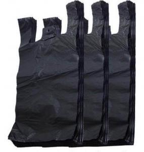 Cheap Black Color Biodegradable T Shirt Bags , T Shirt Plastic Shopping Bags wholesale