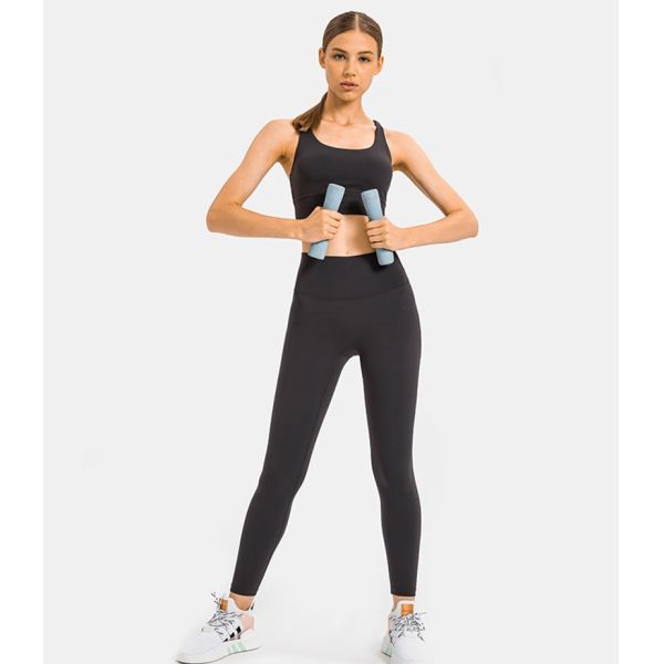 OEM Naked Feeling Medium Support Cross Back Womens Sports Bra Logo Printing