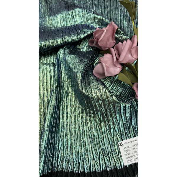 Metallic Rib Lace Fabric for Gowns Luxury Intricate Embroidery Making Dramatic