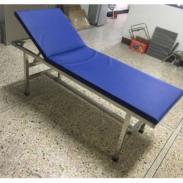 Stainless Steel Patients Adjustable Examination Hospital Recliner Bed With Backrest PU Leather Mattress